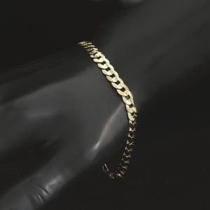 9ct Yellow Gold Curb Bracelet 8.75&#8243; 6mm