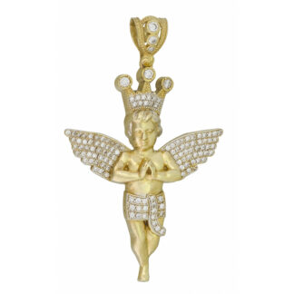 9ct Yellow Gold Gemstone Angle Pendant