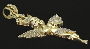 9ct Yellow Gold Gemstone Angle Pendant