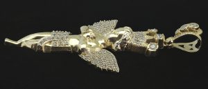 9ct Yellow Gold Gemstone Angle Pendant