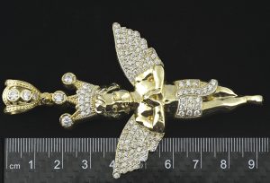 9ct Yellow Gold Gemstone Angle Pendant