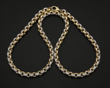 9ct Yellow Gold Gemstone Belcher Chain 26.5" 9mm - Image 3