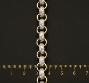 9ct Yellow Gold CZ Belcher Chain 28.5″ 9mm