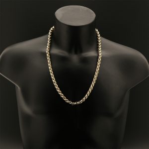 9ct Yellow Gold CZ Belcher Chain 28.5″ 9mm