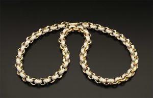 9ct Yellow Gold Heavy CZ Belcher Chain 30.5″ 11.5mm