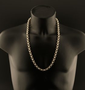 9ct Yellow Gold Heavy CZ Belcher Chain 30.5″ 11.5mm