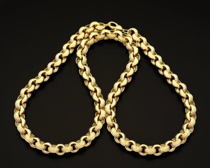 9ct Yellow Gold Belcher Chain 28.5" 11.5mm