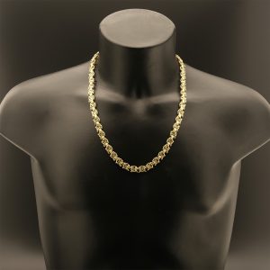 9ct Yellow Gold Byzantine Chain 24&#8243; 10mm