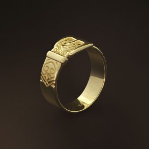 9ct Yellow Gold Single Buckle Ring