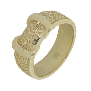 9ct Yellow Gold Double Buckle Ring