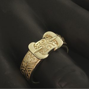 9ct Yellow Gold Double Buckle Ring