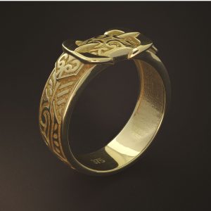 9ct Yellow Gold Double Buckle Ring