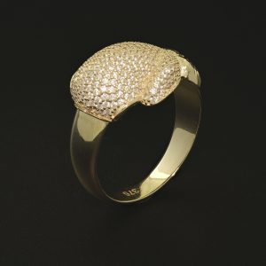 9ct Yellow Gold Gemstone Boxing Glove Ring