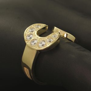 9ct Yellow Gold Gemstone Spanner Ring