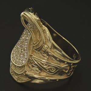 9ct Yellow Gold Gemstone Saddle Ring