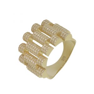 9ct Yellow Gold Gemstone Watch Strap Ring