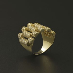 9ct Yellow Gold Gemstone Watch Strap Ring