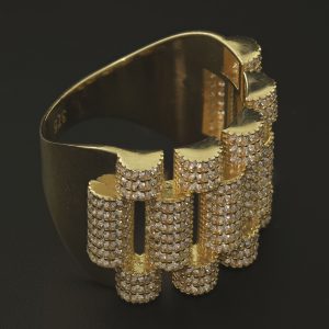 9ct Yellow Gold Gemstone Watch Strap Ring