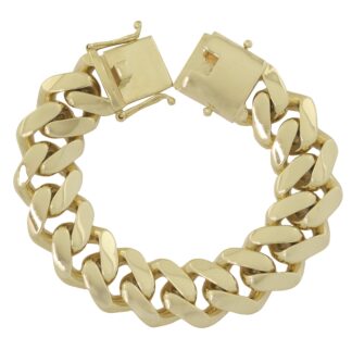 9ct Yellow Gold Cuban Bracelet 8" 20mm