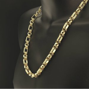 9ct Yellow Gold Gypsy Link Chain 28″ 8.5mm
