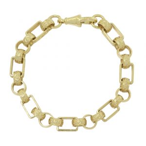 9ct Yellow Gold Gypsy Link Bracelet 8.5&#8243; 8.5mm