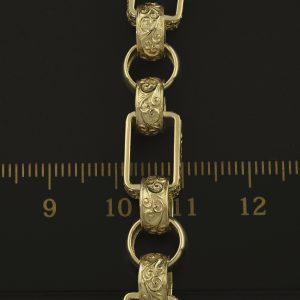 9ct Yellow Gold Gypsy Link Bracelet 8.5″ 8.5mm