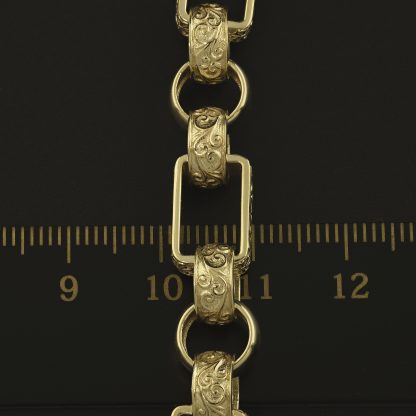 9ct Yellow Gold Gypsy Link Bracelet 8.5" 8.5mm - Image 2