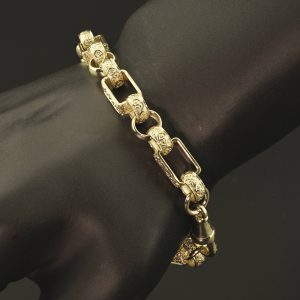 9ct Yellow Gold Gypsy Link Bracelet 8.5″ 8.5mm