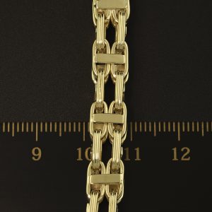 9ct Yellow Gold Cage Bracelet 8.5″ 8mm