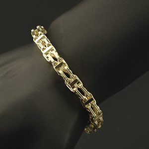 9ct Yellow Gold Cage Bracelet 8.5″ 8mm