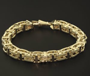 9ct Yellow Gold Cage Bracelet 8.5″ 8mm