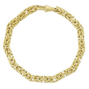 9ct Yellow Gold King Bracelet 9″ 6.5mm