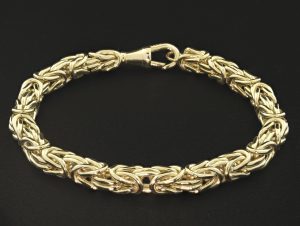 9ct Yellow Gold King Bracelet 9″ 6.5mm