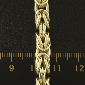 9ct Yellow Gold King Bracelet 9″ 6.5mm