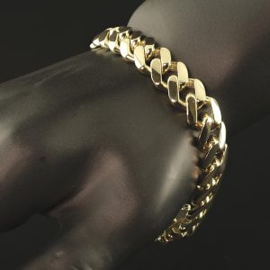 9ct Yellow Gold Cuban Bracelet 8.5″ 12mm