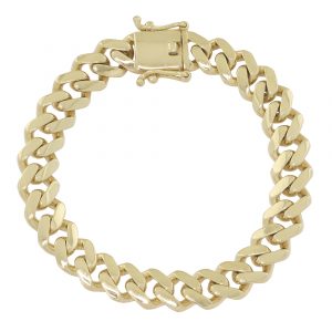 9ct Yellow Gold Solid Cuban Bracelet 7.5&#8243; 10.5mm