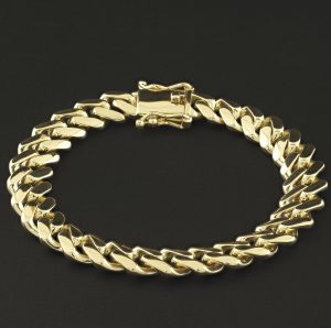 9ct Yellow Gold Solid Cuban Bracelet 7.5″ 10.5mm