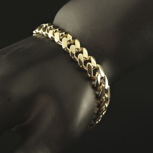 9ct Yellow Gold Solid Cuban Bracelet 7.5″ 10.5mm
