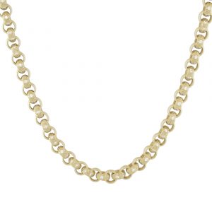 9ct Yellow Gold Gemstone Belcher Chain 22″ 7mm