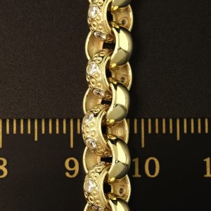 9ct Yellow Gold Gemstone Belcher Chain 22″ 7mm