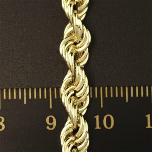 9ct Yellow Gold Solid Rope Bracelet 7″ 5mm