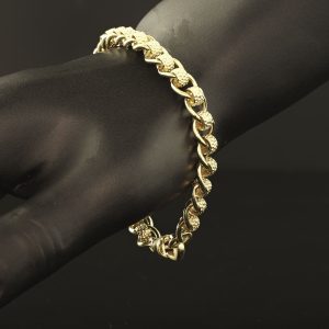 9ct Yellow Gold Rollerball Bracelet 8.5″ 7.5mm