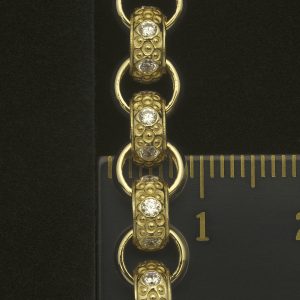 9ct Yellow Gold Children&#8217;s Gemstone Belcher Bracelet 7″ 7mm