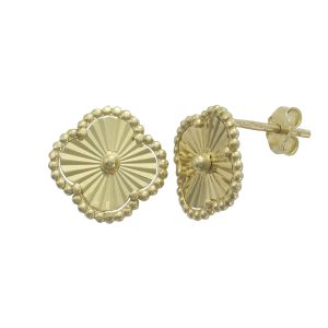 18ct Yellow Gold Clover Earrings