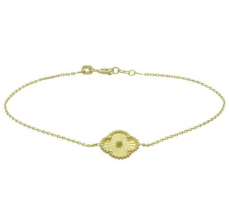 18ct Yellow Gold Clover Bracelet 7.5"