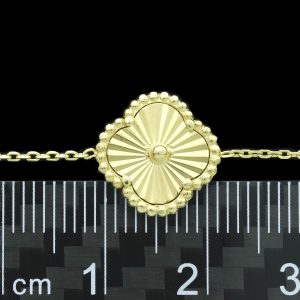 18ct Yellow Gold Clover Bracelet 7.5&#8243;