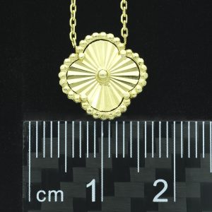 18ct Yellow Gold Clover Necklace 17&#8243;