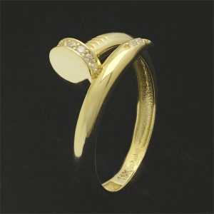 18ct Yelow Gold Gemstone Nail Ring