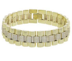 9ct Yellow Gold Watch Strap Bracelet 7″ 15mm