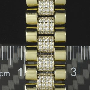 9ct Yellow Gold Watch Strap Bracelet 7″ 15mm